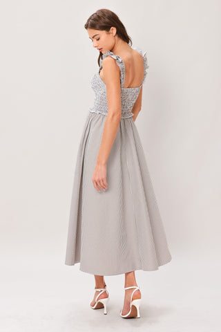SWEET STRIPE WOVEN MIDI DRESS - Glamourous Grace
