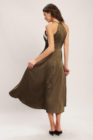 ESPRESSO CHIC WOVEN SATIN MIDI DRESS - Glamourous Grace