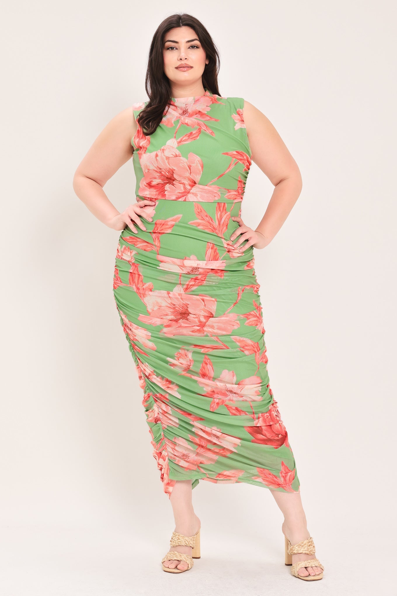 PARADISE GLOW POWER MESH MIDI DRESS - Glamourous Grace