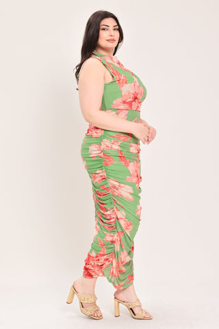 PARADISE GLOW POWER MESH MIDI DRESS - Glamourous Grace
