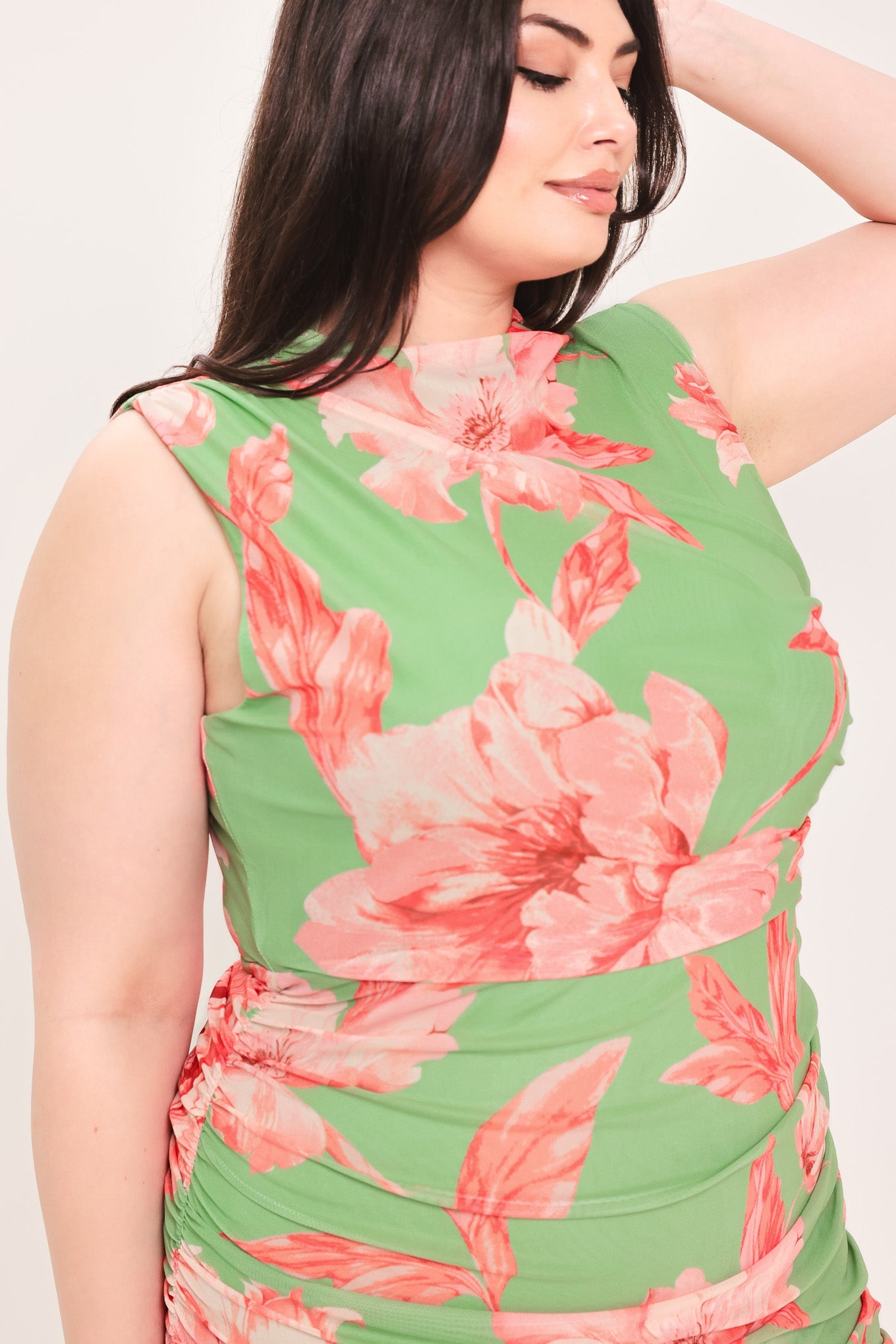 PARADISE GLOW POWER MESH MIDI DRESS - Glamourous Grace