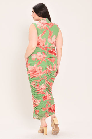 PARADISE GLOW POWER MESH MIDI DRESS - Glamourous Grace