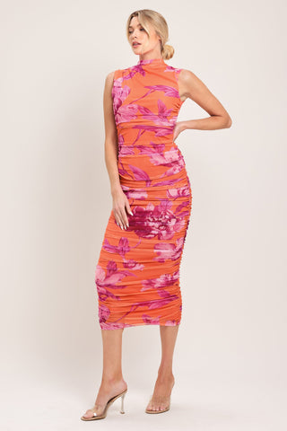 PARADISE GLOW POWER MESH MIDI DRESS - Glamourous Grace