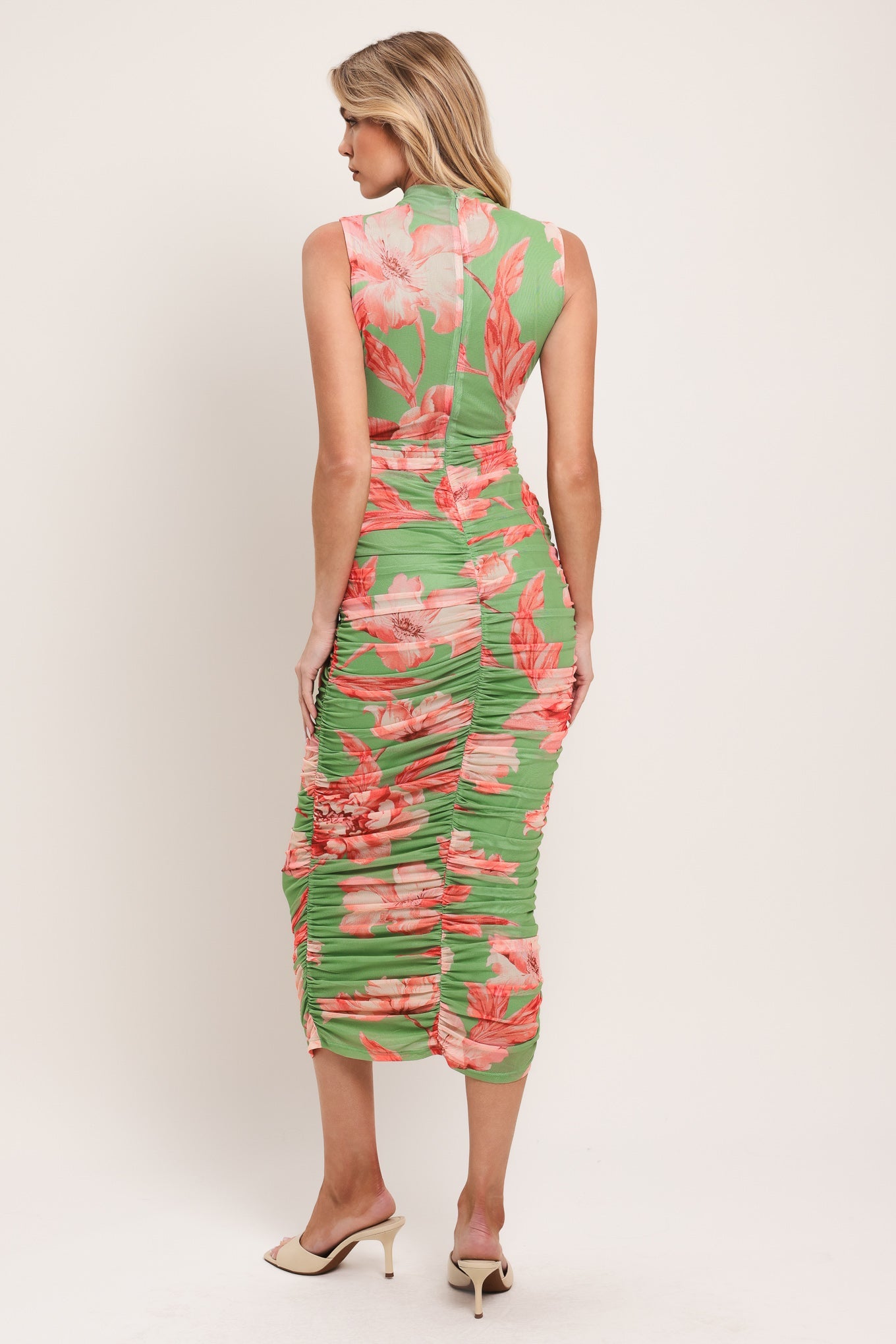 PARADISE GLOW POWER MESH MIDI DRESS - Glamourous Grace