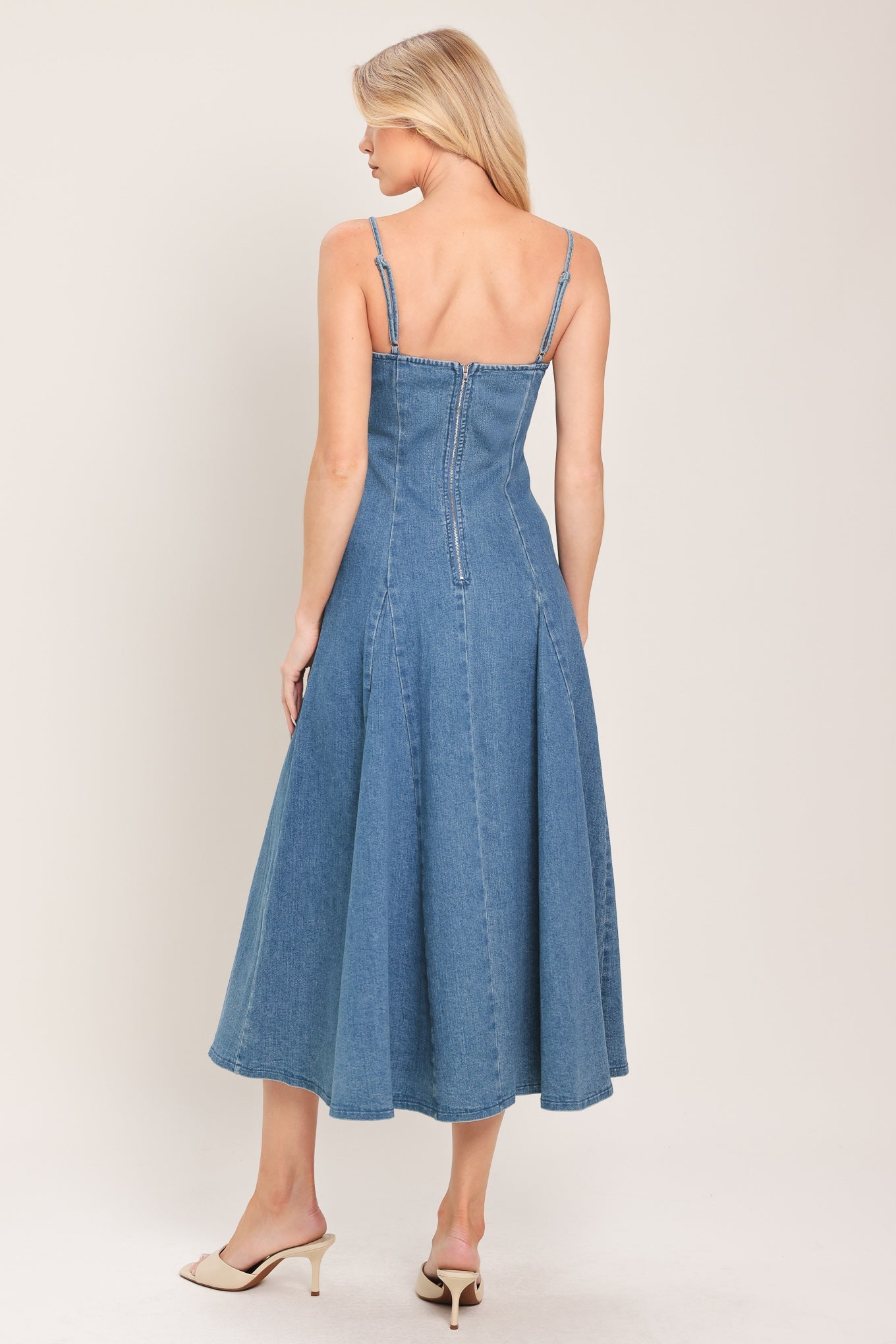 INDIGO WHISPER DENIM MIDI DRESS - Glamourous Grace