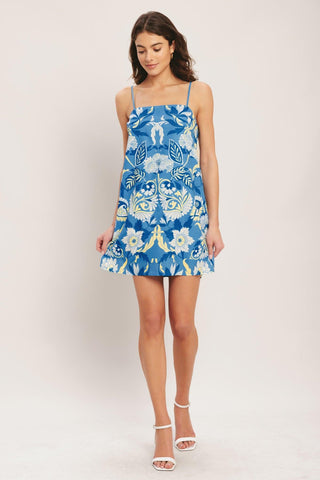 SANTORINI SKY WOVEN MINI SHIFT DRESS - Glamourous Grace