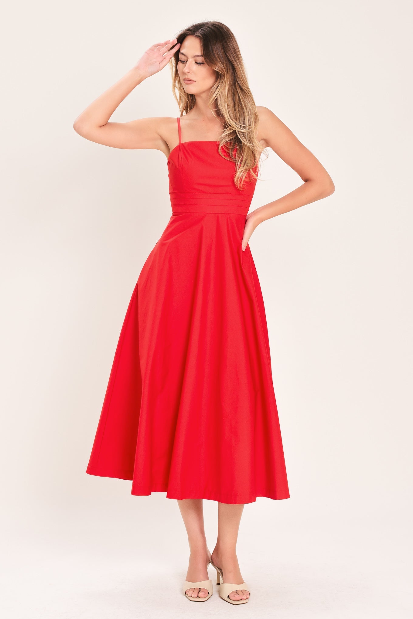 MODERN ROMANCE WOVEN MIDI DRESS - Glamourous Grace