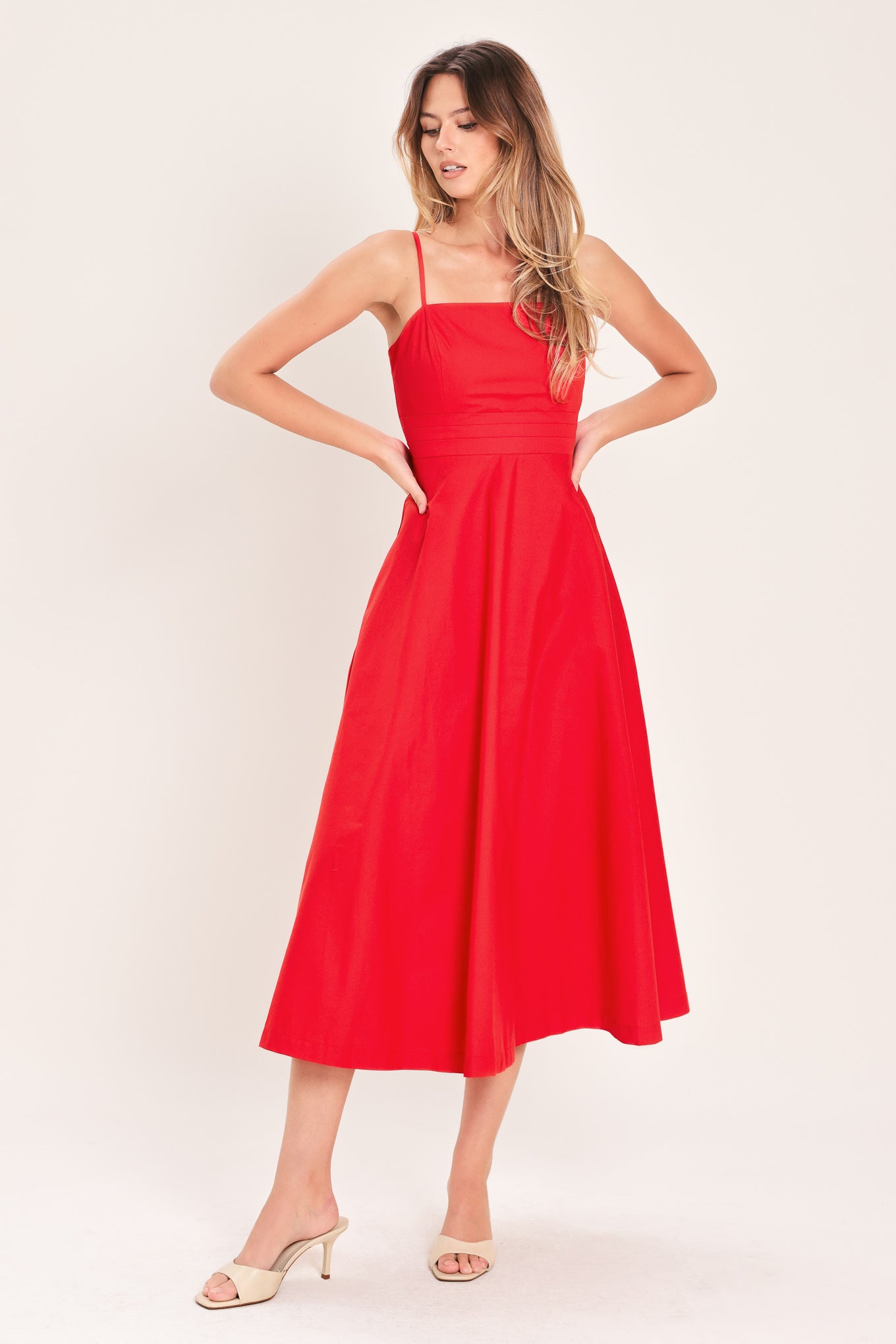 MODERN ROMANCE WOVEN MIDI DRESS - Glamourous Grace