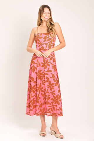 ROSY HAVEN POWER MESH MIDI DRESS - Glamourous Grace