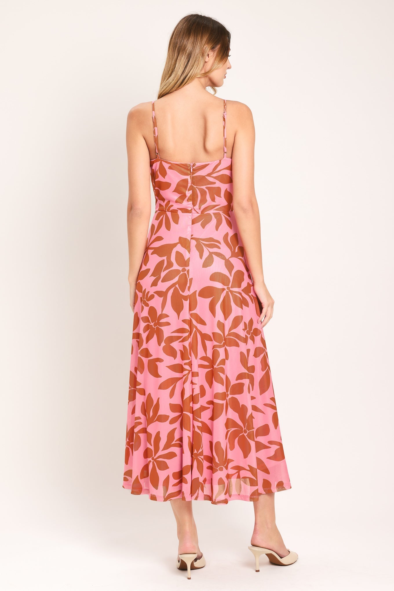 ROSY HAVEN POWER MESH MIDI DRESS - Glamourous Grace