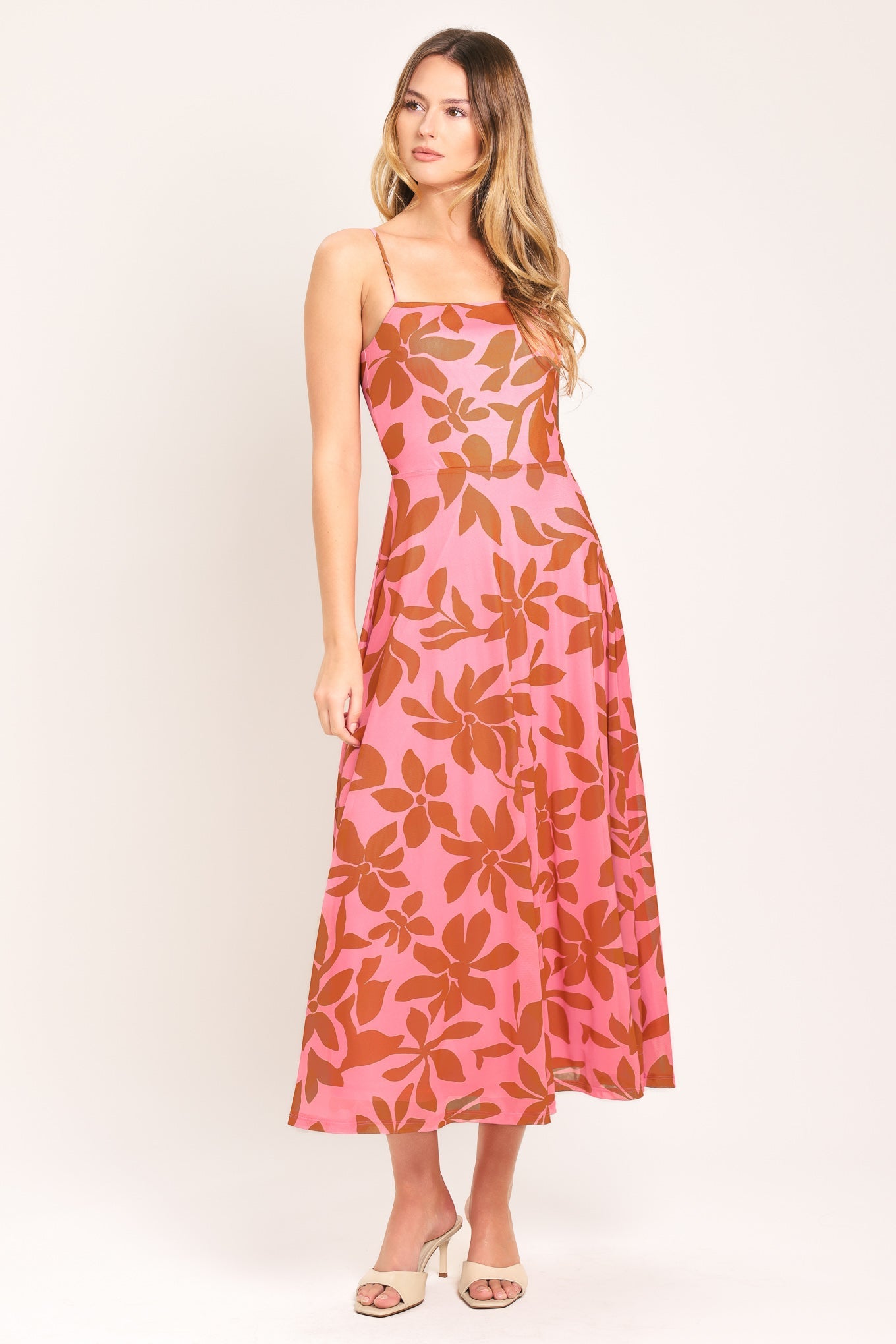 ROSY HAVEN POWER MESH MIDI DRESS - Glamourous Grace