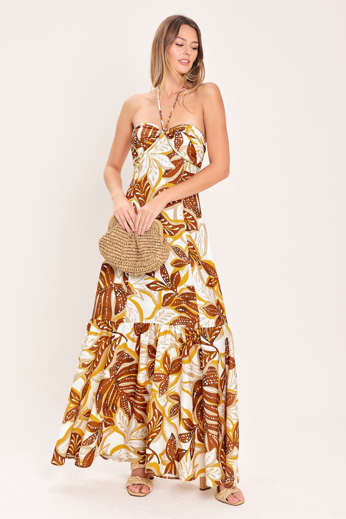 AMBER PALM PARADISE WOVEN MAXI DRESS - Glamourous Grace