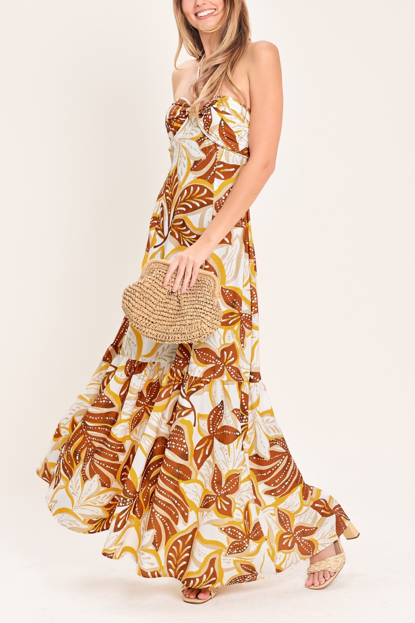 AMBER PALM PARADISE WOVEN MAXI DRESS - Glamourous Grace