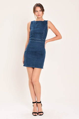CLASSIC DENIM MINI DRESS - Glamourous Grace