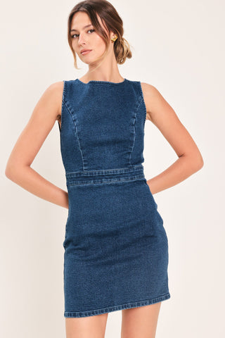 CLASSIC DENIM MINI DRESS - Glamourous Grace