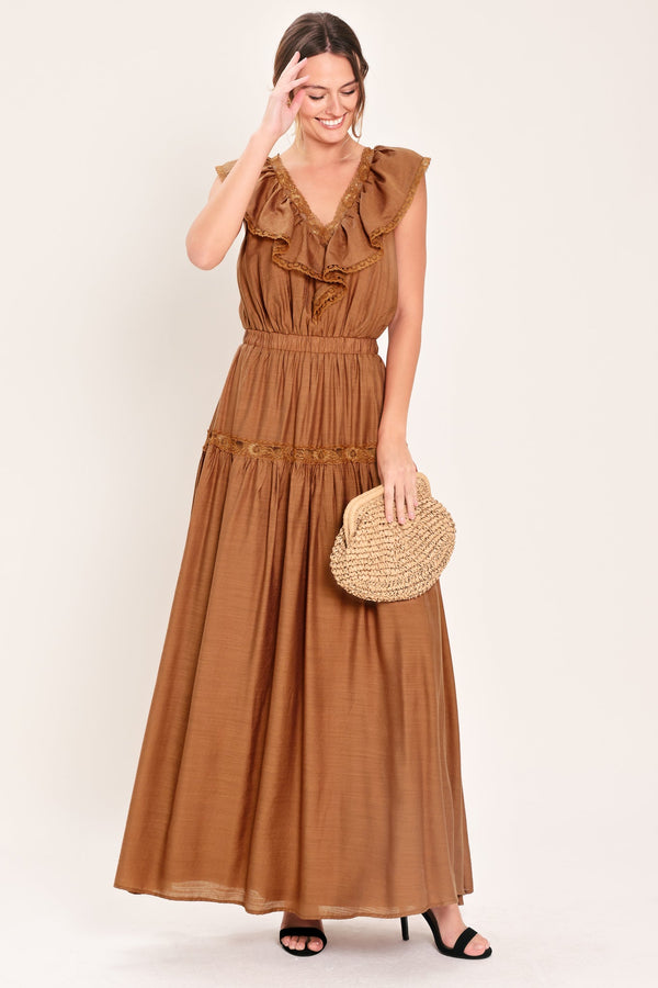SUNSET DRIVE WOVEN MAXI DRESS - Glamourous Grace