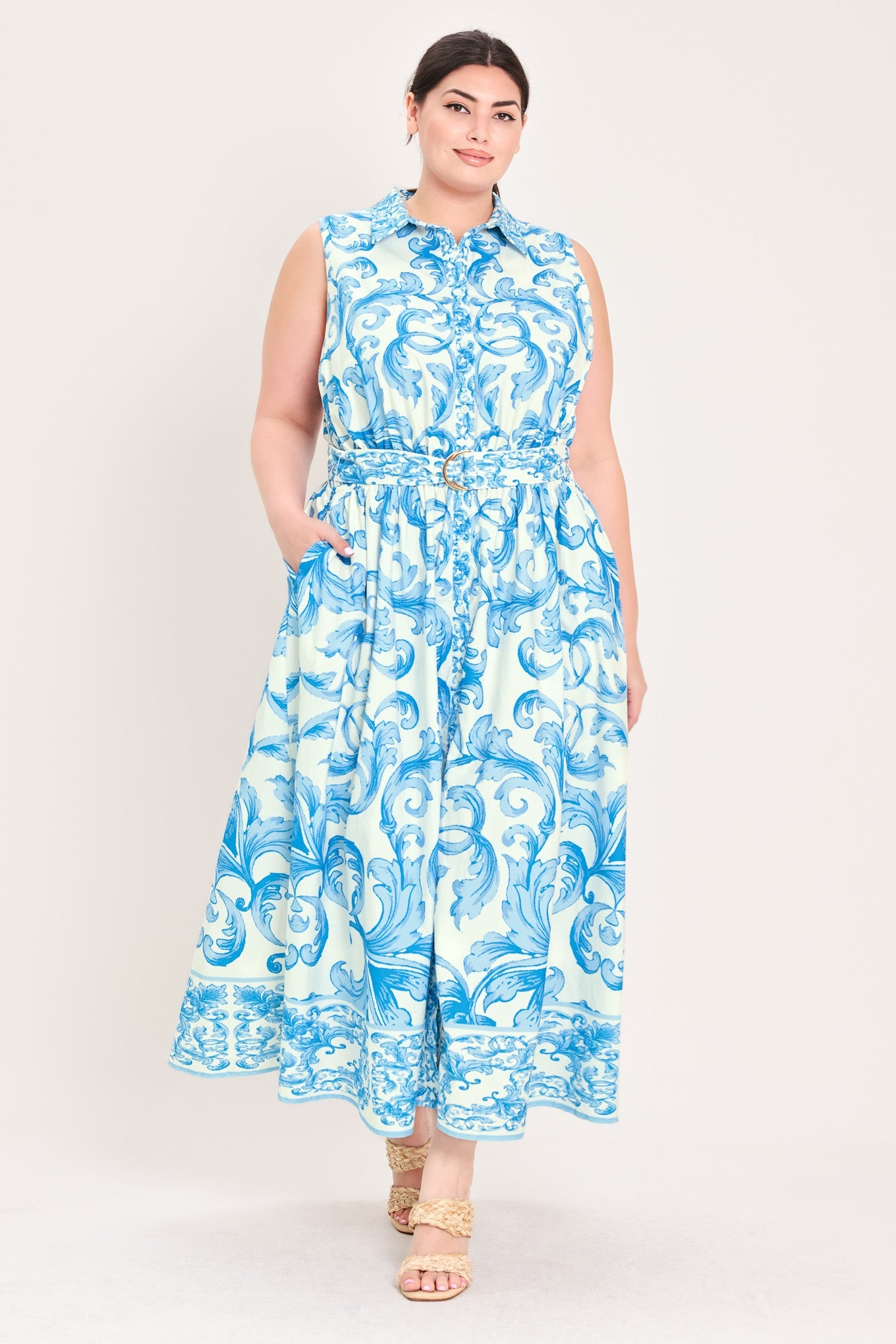 BLUE CHATEAU WOVEN MAXI DRESS - Glamourous Grace