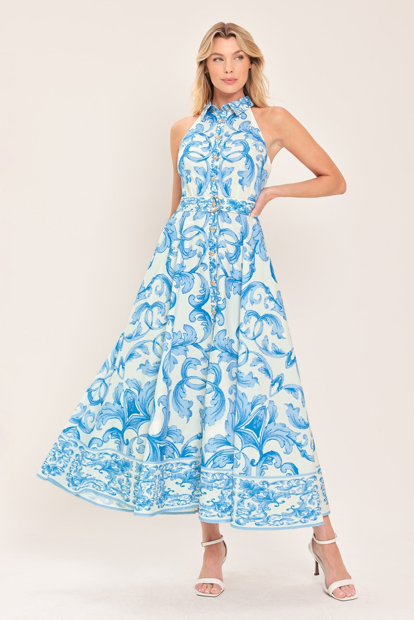 BLUE CHATEAU WOVEN MAXI DRESS - Glamourous Grace