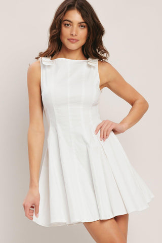 ELEGANT MOMENT WOVEN MINI DRESS - Glamourous Grace