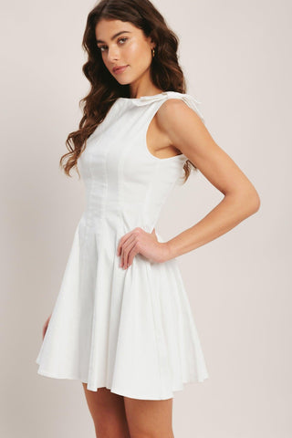 ELEGANT MOMENT WOVEN MINI DRESS - Glamourous Grace