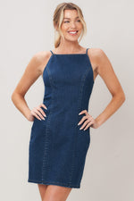 SECOND SKIN DENIM MINI DRESS