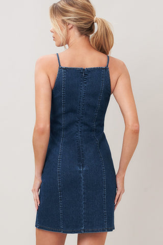 SECOND SKIN DENIM MINI DRESS - Glamourous Grace