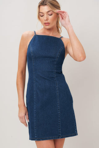 SECOND SKIN DENIM MINI DRESS - Glamourous Grace