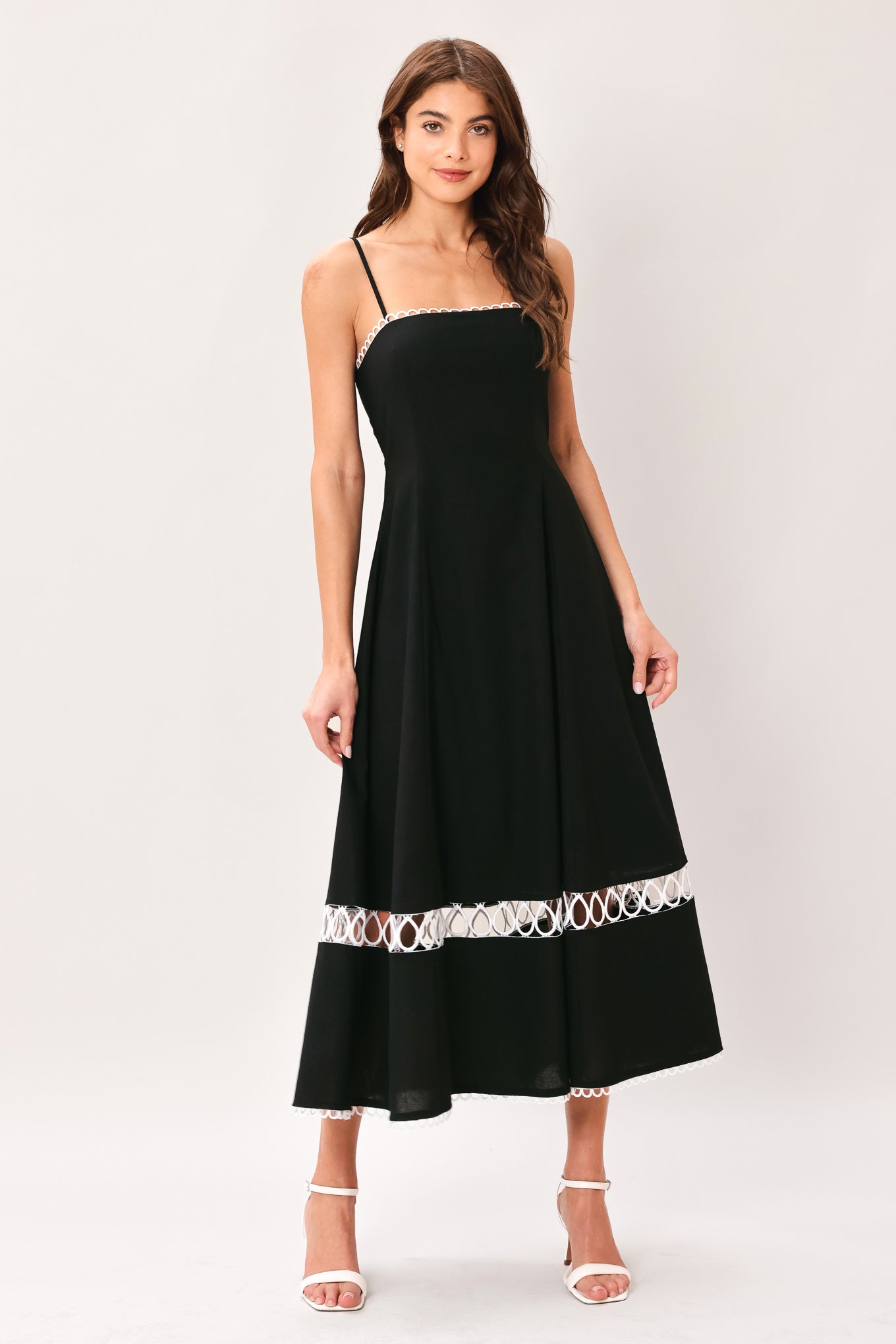 NOIR WHISPER WOVEN MIDI DRESS - Glamourous Grace