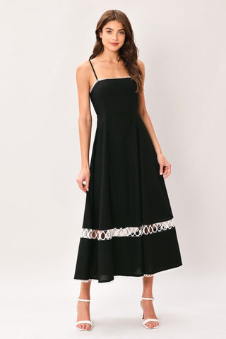 NOIR WHISPER WOVEN MIDI DRESS