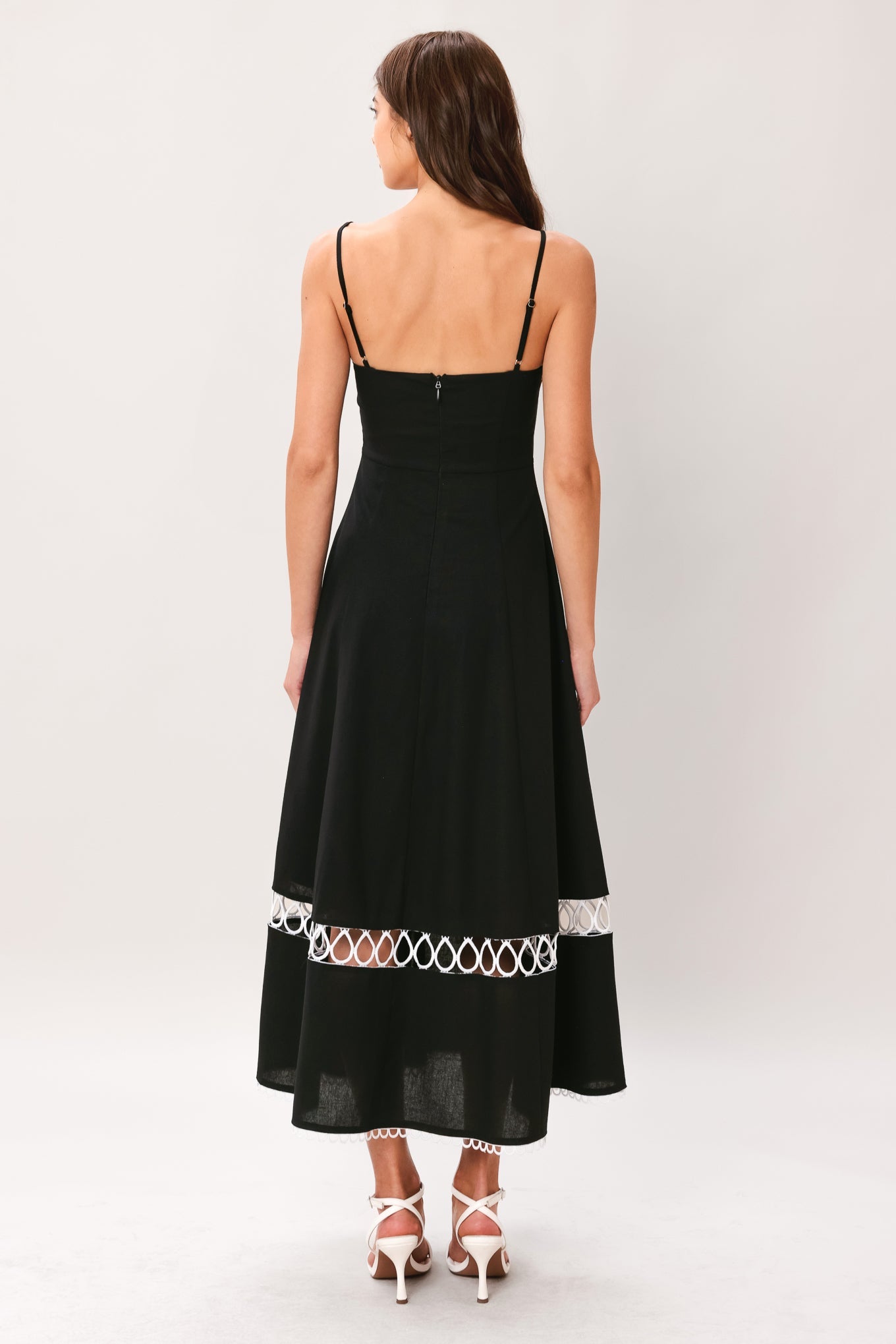 NOIR WHISPER WOVEN MIDI DRESS - Glamourous Grace