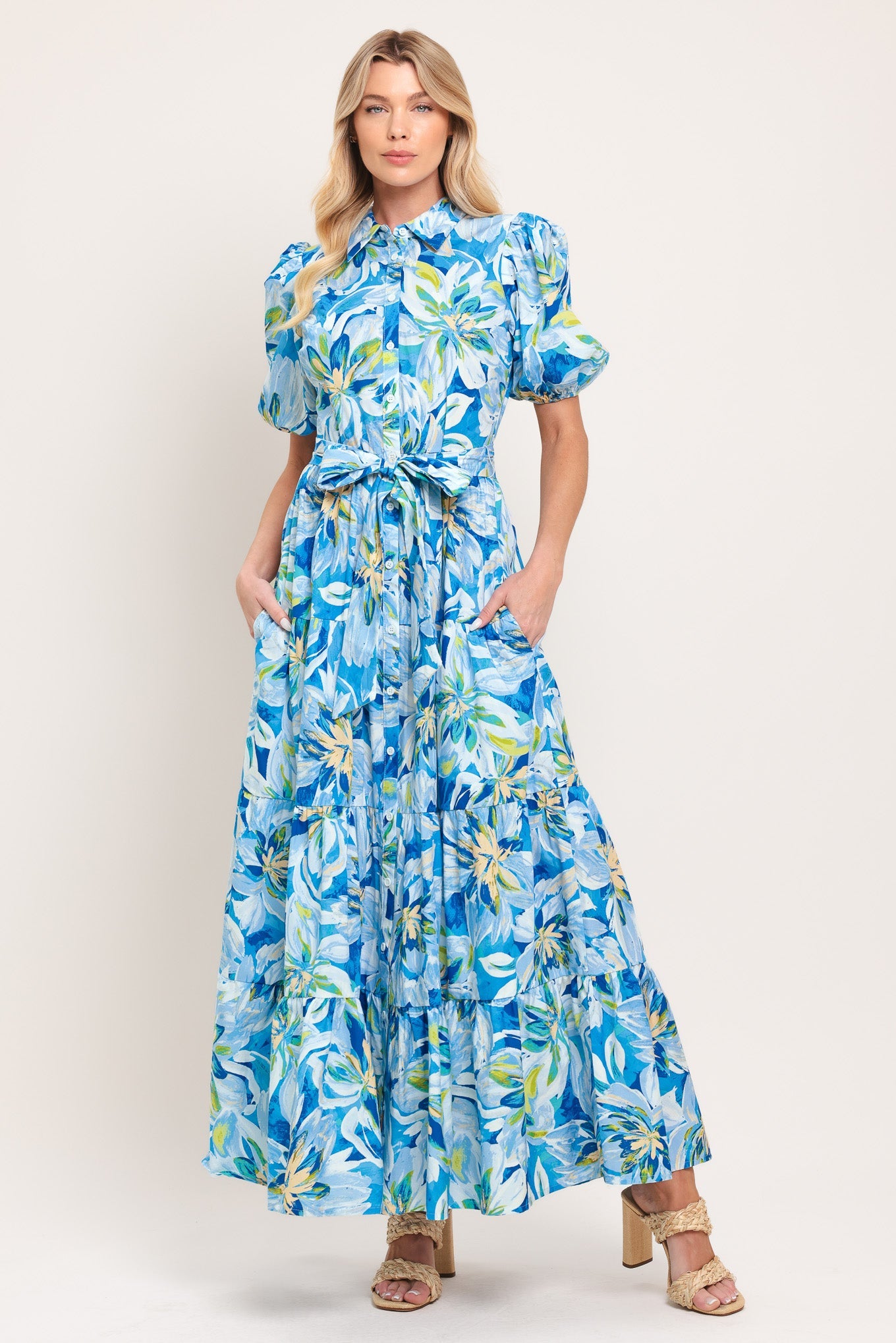 OCEAN GARDEN WOVEN MIDI DRESS - Glamourous Grace