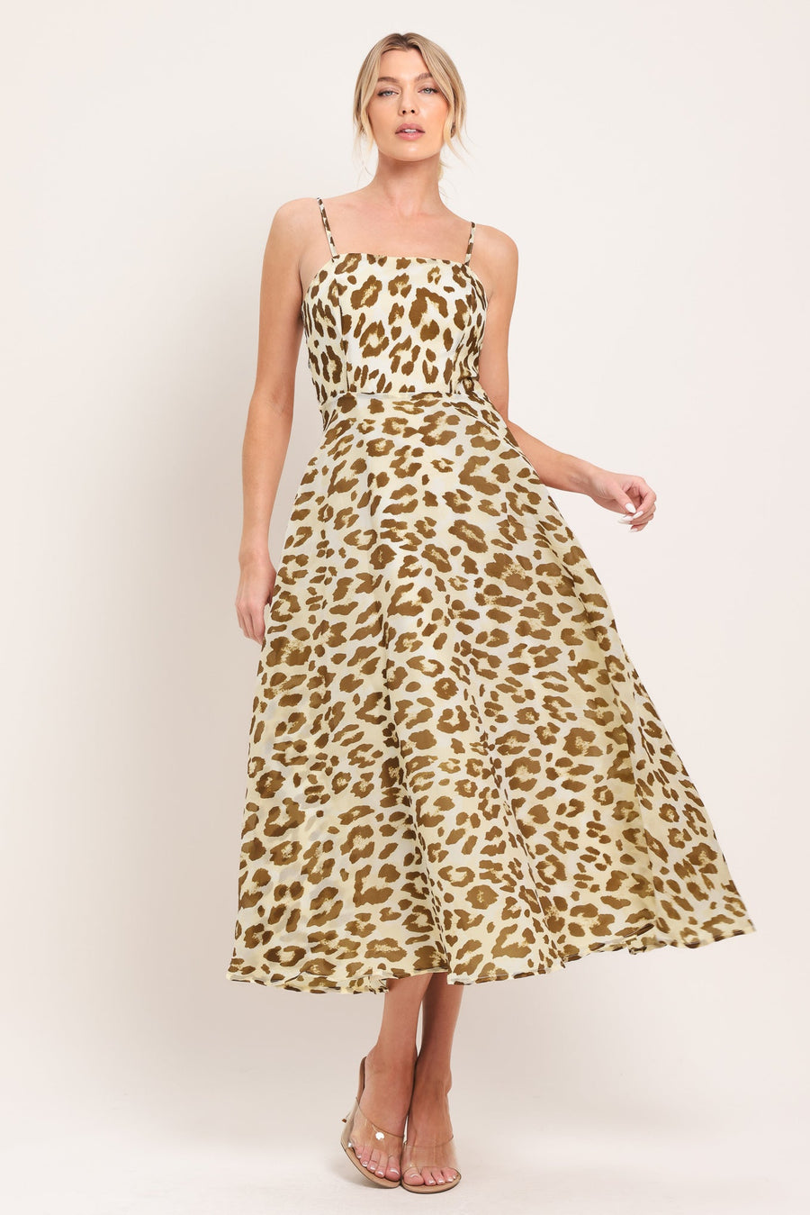 LEOPARD GRACE WOVEN MIDI DRESS - Glamourous Grace