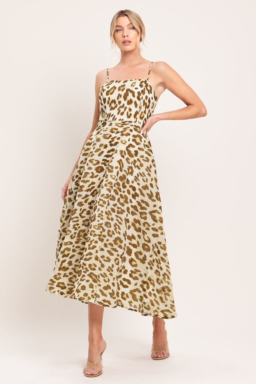 LEOPARD GRACE WOVEN MIDI DRESS - Glamourous Grace