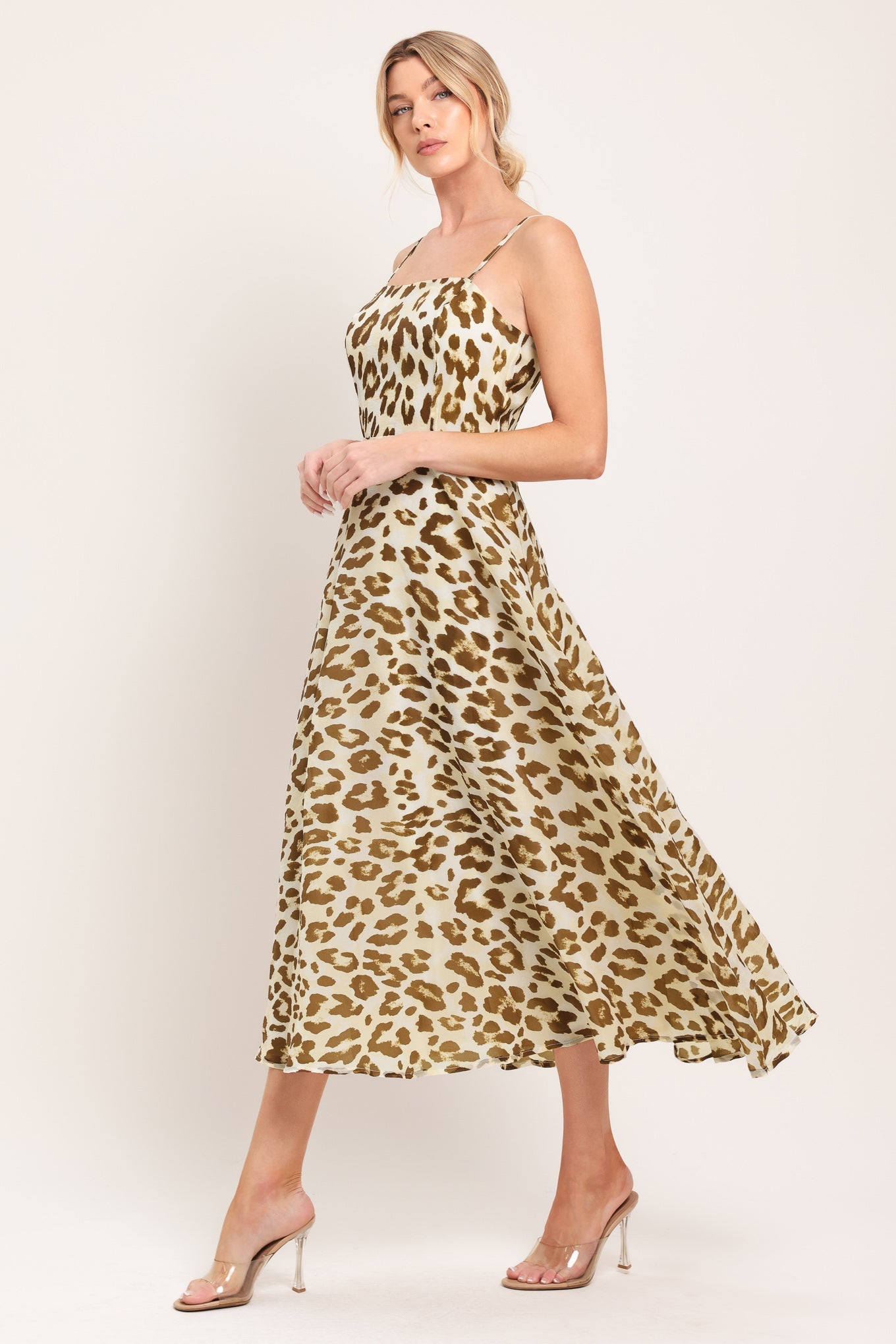 LEOPARD GRACE WOVEN MIDI DRESS - Glamourous Grace