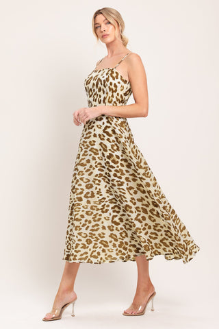 LEOPARD GRACE WOVEN MIDI DRESS - Glamourous Grace