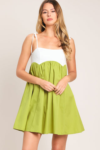 PLAYFUL LIME WOVEN MINI DRESS - Glamourous Grace