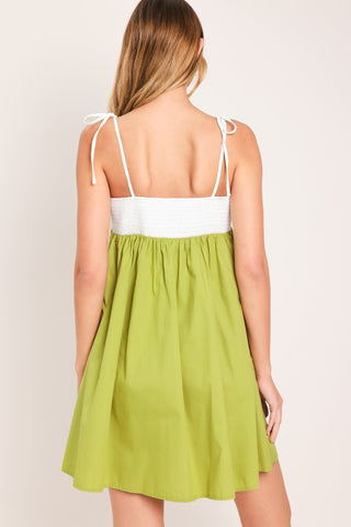 PLAYFUL LIME WOVEN MINI DRESS - Glamourous Grace