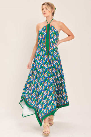 TROPICAL TEMPTATION HALTER WOVEN MIDI DRESS - Glamourous Grace