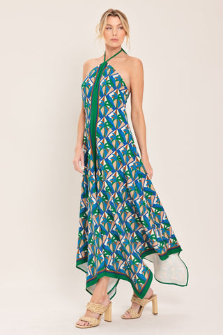 TROPICAL TEMPTATION HALTER WOVEN MIDI DRESS - Glamourous Grace