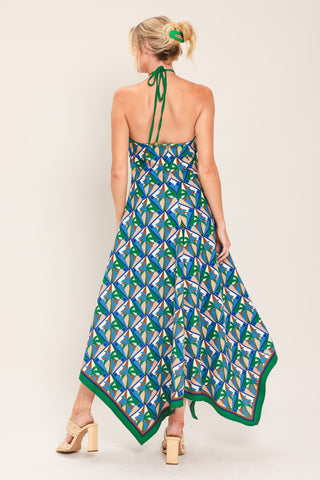 TROPICAL TEMPTATION HALTER WOVEN MIDI DRESS - Glamourous Grace