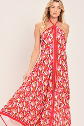TROPICAL TEMPTATION HALTER WOVEN MIDI DRESS - Glamourous Grace