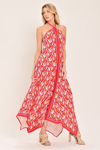TROPICAL TEMPTATION HALTER WOVEN MIDI DRESS - Glamourous Grace