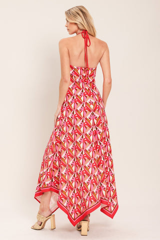 TROPICAL TEMPTATION HALTER WOVEN MIDI DRESS - Glamourous Grace