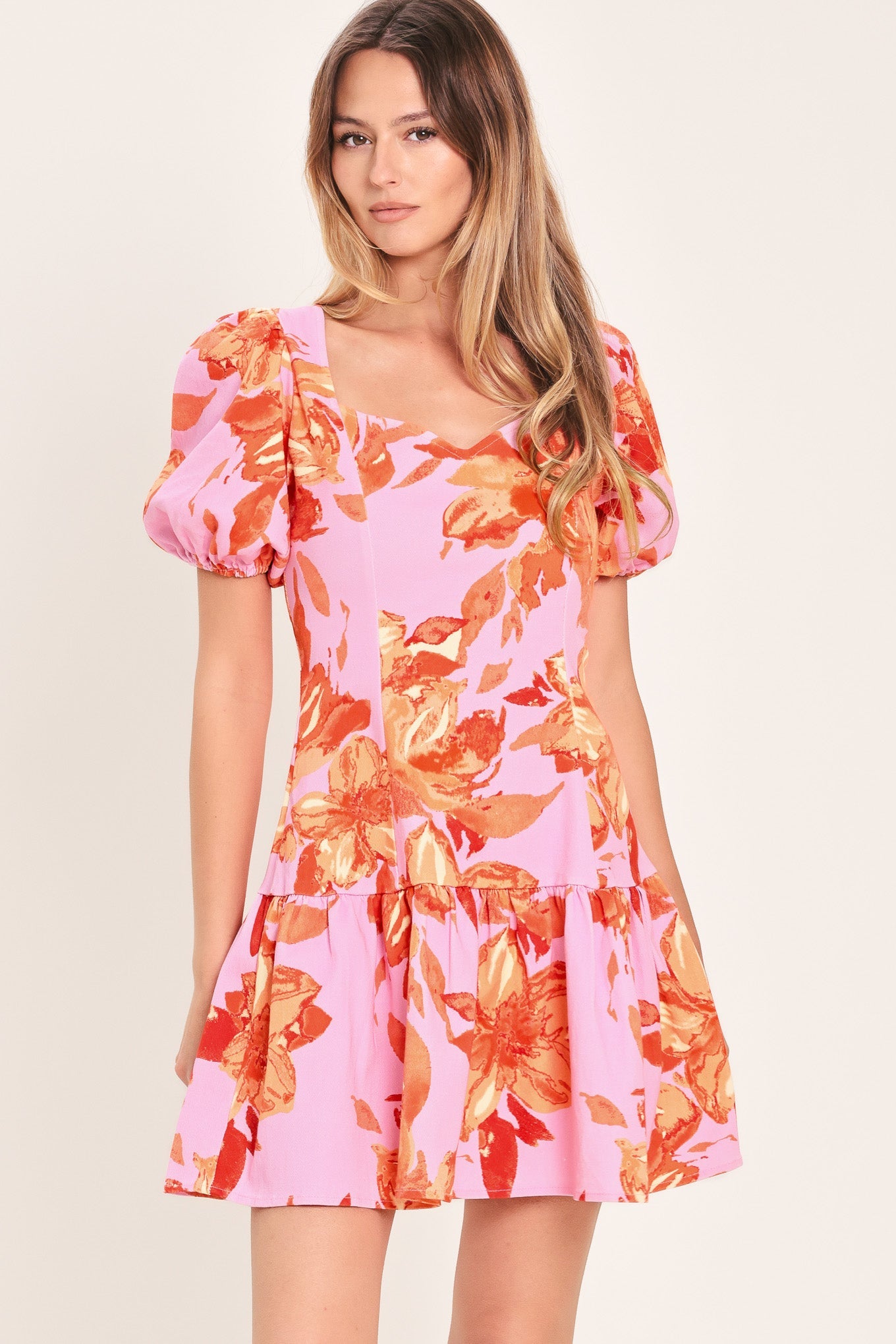 PINK BLOOM WOVEN MINI DRESS - Glamourous Grace