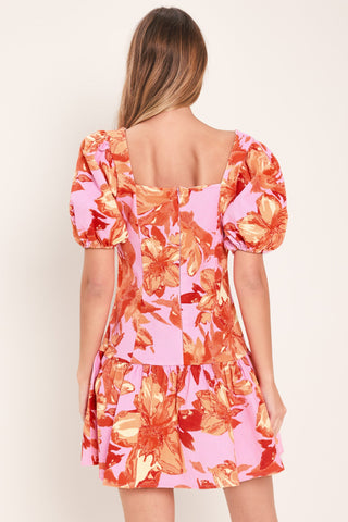 PINK BLOOM WOVEN MINI DRESS - Glamourous Grace