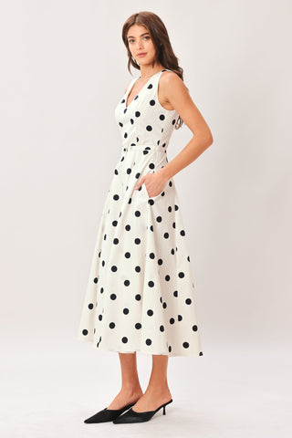 PURE POLKA WOVEN MIDI DRESS - Glamourous Grace