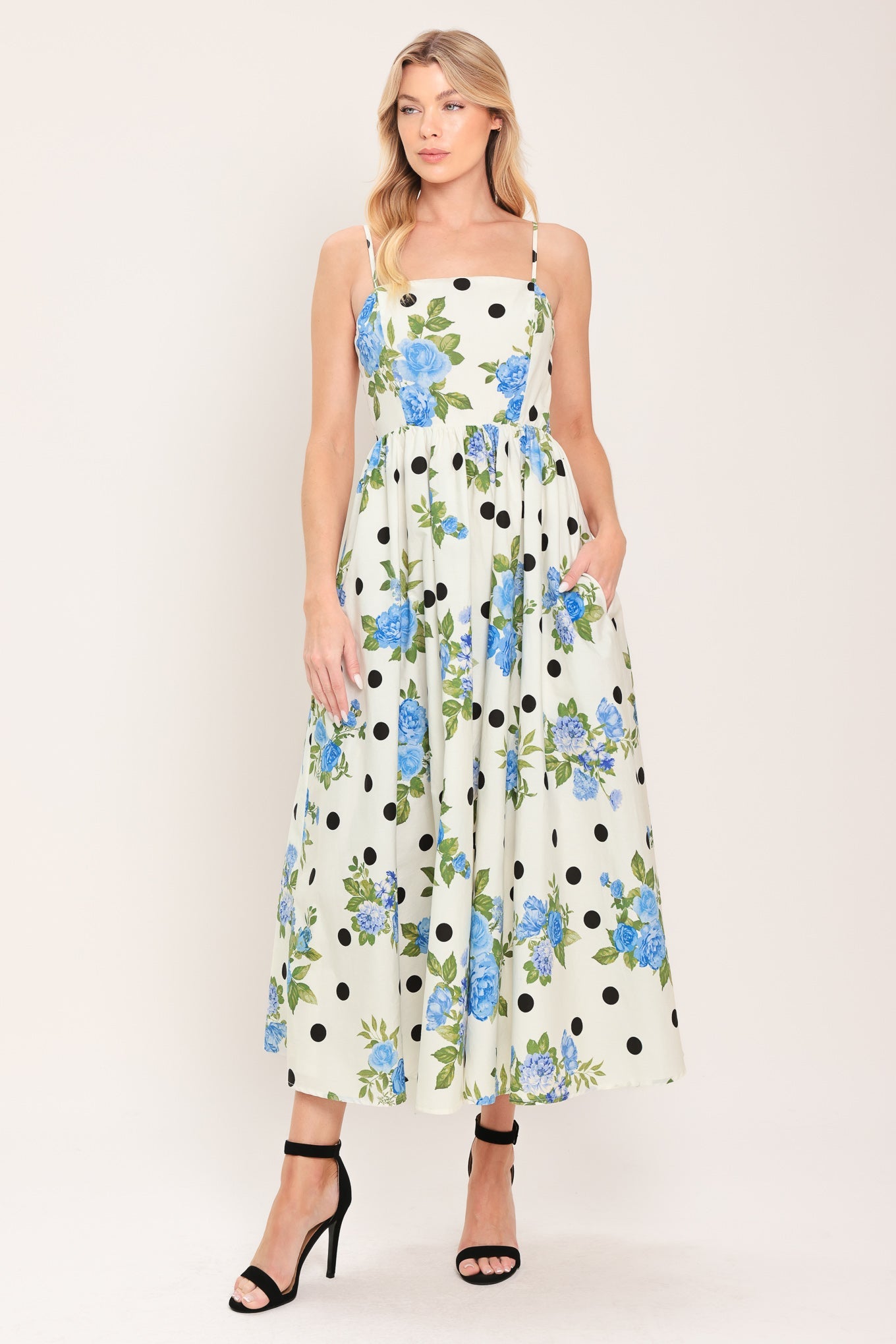 RETRO FLORA WOVEN MIDI DRESS - Glamourous Grace