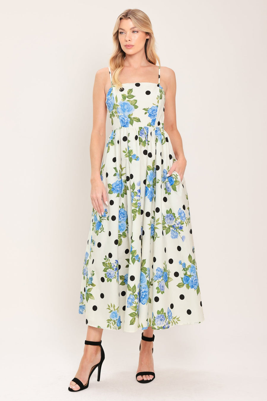 RETRO FLORA WOVEN MIDI DRESS - Glamourous Grace