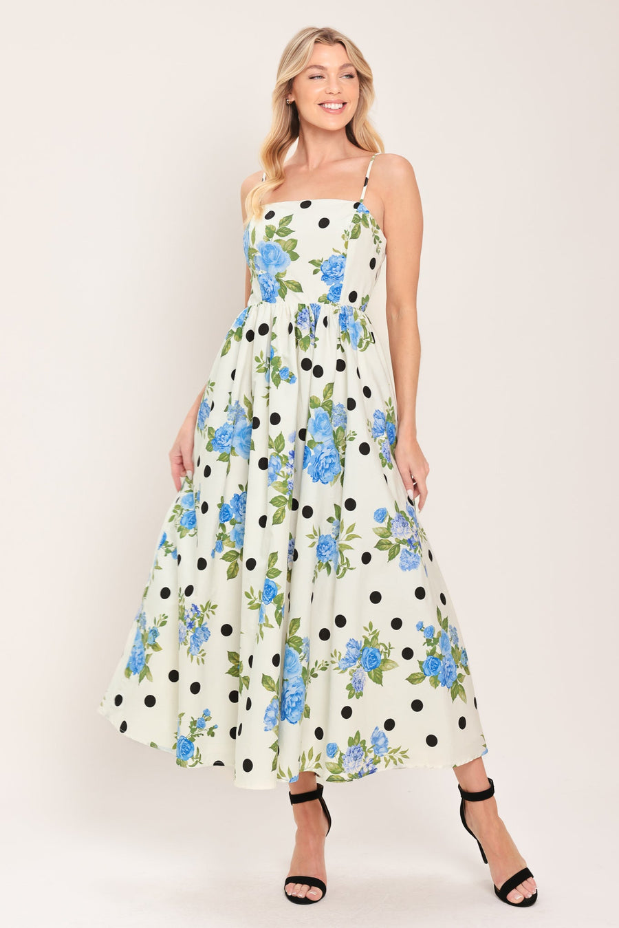 RETRO FLORA WOVEN MIDI DRESS - Glamourous Grace
