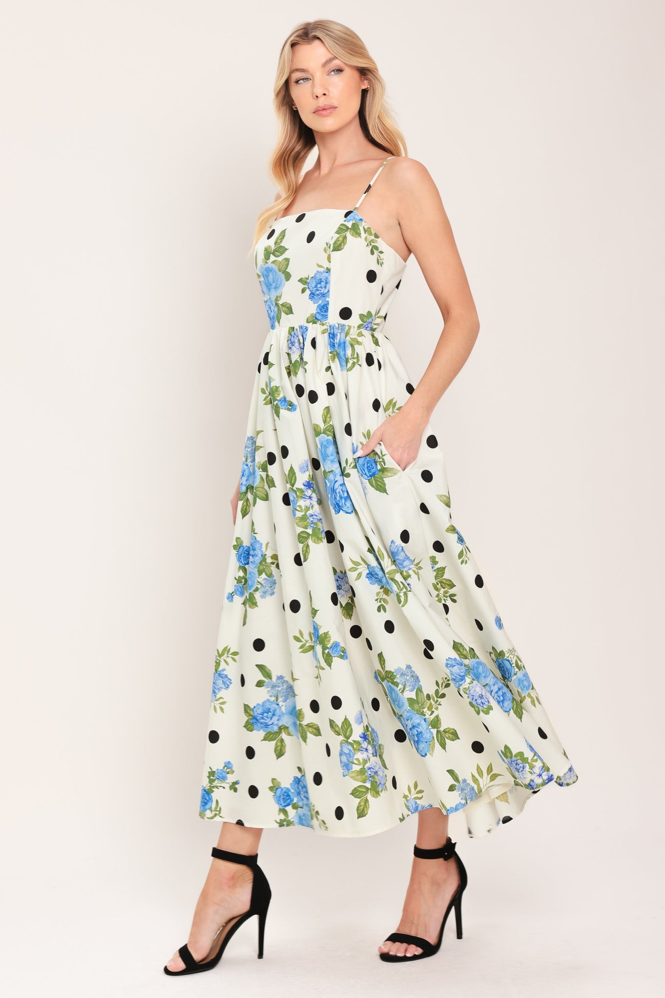 RETRO FLORA WOVEN MIDI DRESS - Glamourous Grace